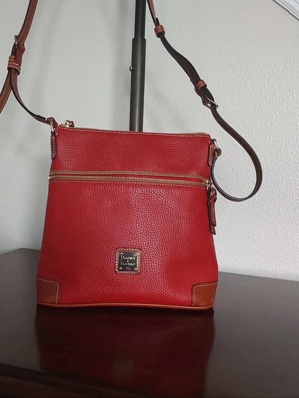 Dooney & Bourke Red Pebbled Leather Crossbody 
